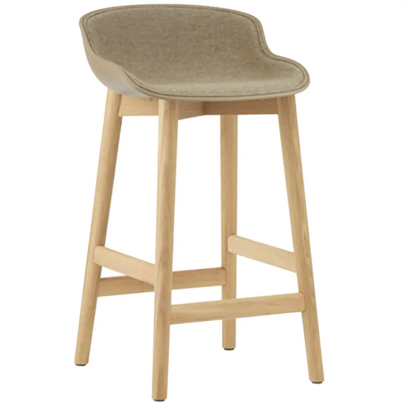 Hyg Barstol 65 cm, Klädd Framsida, Sand / Ek Snabb frakt