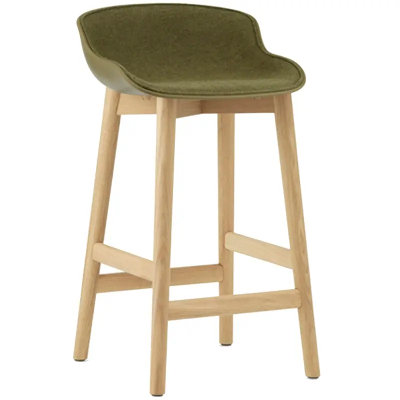 Hyg Barstol 65 cm, Klädd Framsida, Oliv / Ek Extra rabatt