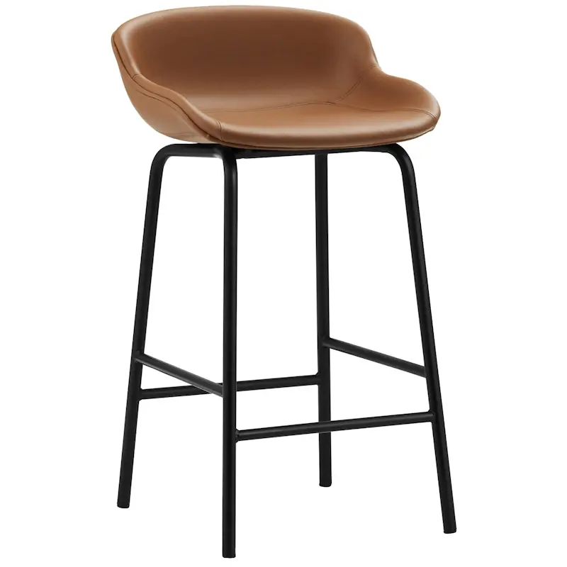 Hyg Barstol 65 cm, Brandy Läder / Svart Begränsad tid