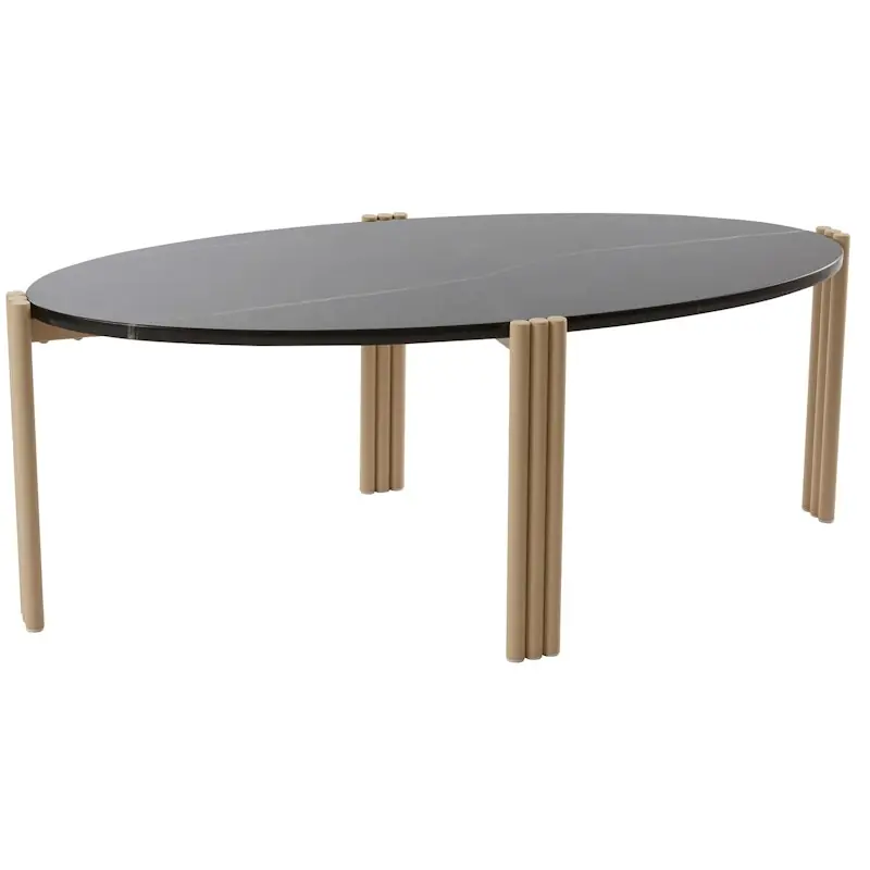 Tribus Soffbord, Gjort av stål Oval, Svart/Sand Säker betalning