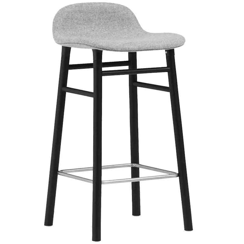 Billigare Form Barstol 65 cm, Grå / Svart Ek