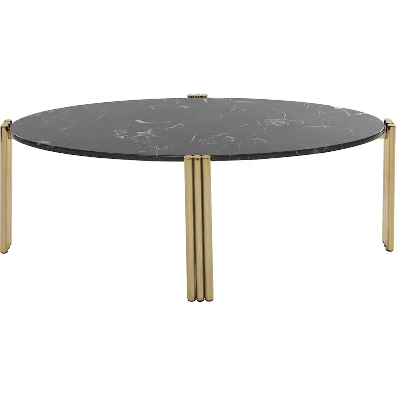 Tribus Soffbord Oval, Guld / Svart Kundfavorit