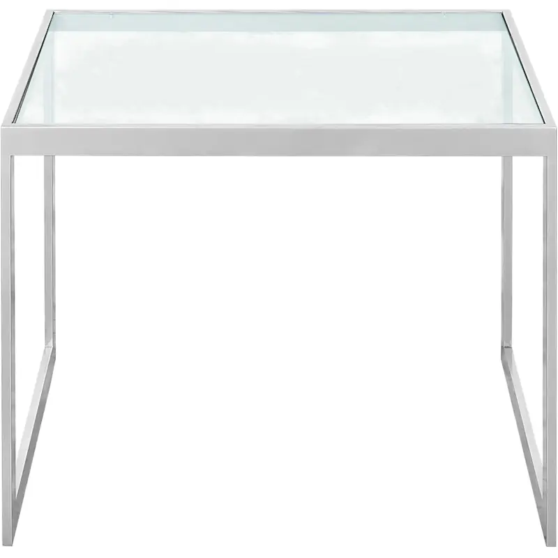Square Sidobord 41x56x43 cm, Silver Grey/Glas Rabatt