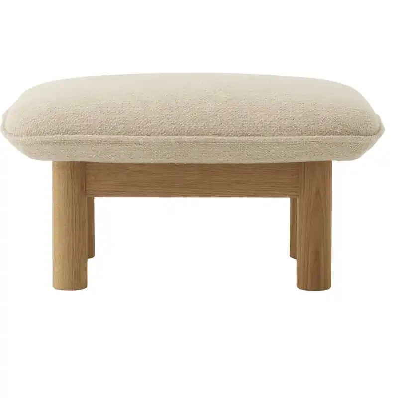 Brasilia Ottoman Naturlig Ek, Bouclé 02 Beige Billig