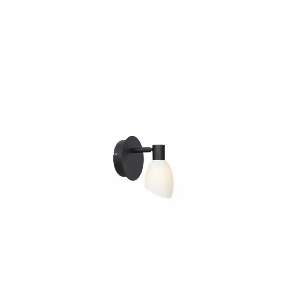 Cut Vägglampa Svart/Opalglas Fri frakt