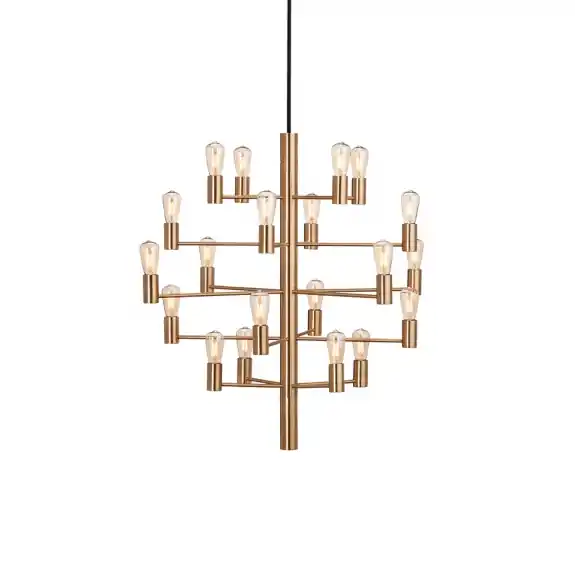 Fynd Manola 20 LED Ljuskrona Satin Mässing