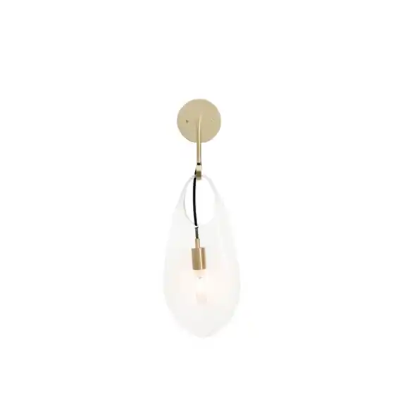 Billigare Hold 18 Vägglampa Brushed Brass/Clear