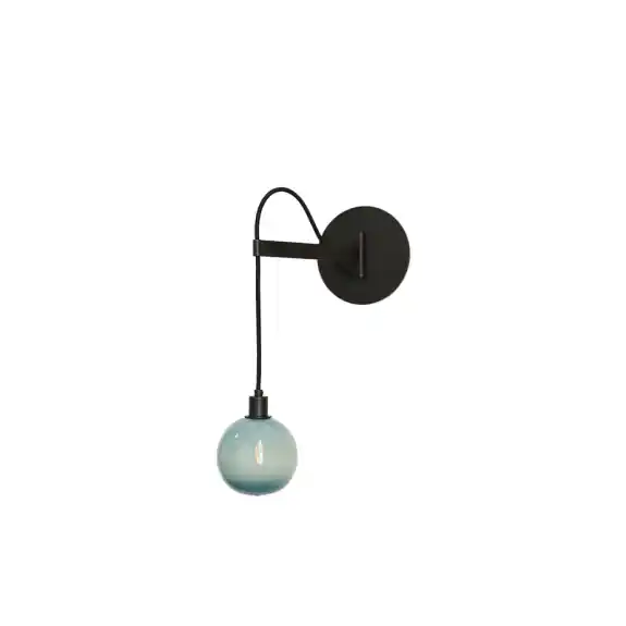 Endast idag Drape Arm 1.09 Vägglampa 110mm Sphere Dark Oxidized/New Blue Dipped