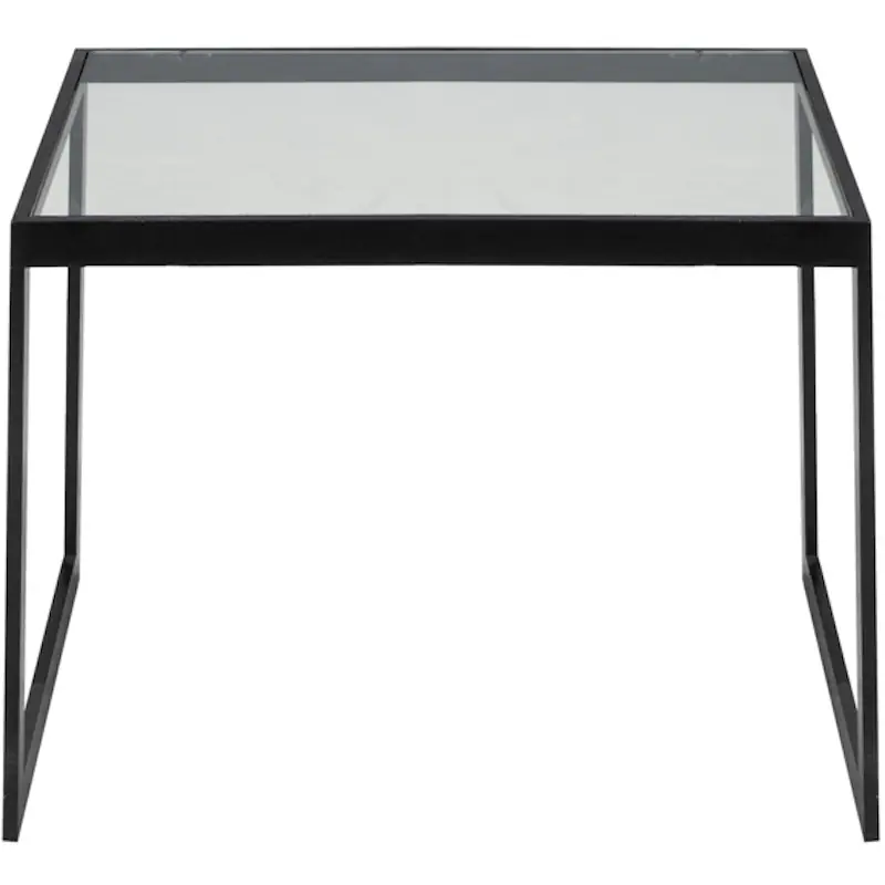 Nedsatt pris Square Sidobord 41x56x43 cm, Svart/Glas