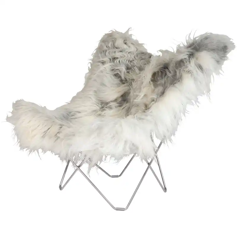 Iceland Mariposa Butterfly Chair, Wild Grey/Chrome Köp online