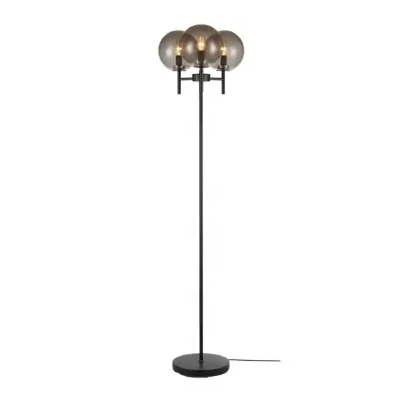 Crown Golvlampa Svart/Rökfärgad Trygg betalning