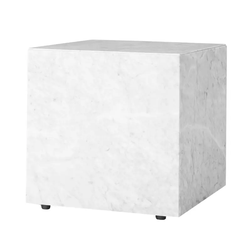 Fri frakt Plinth Cubic Sidobord 40x40 cm, Carrara Marmor