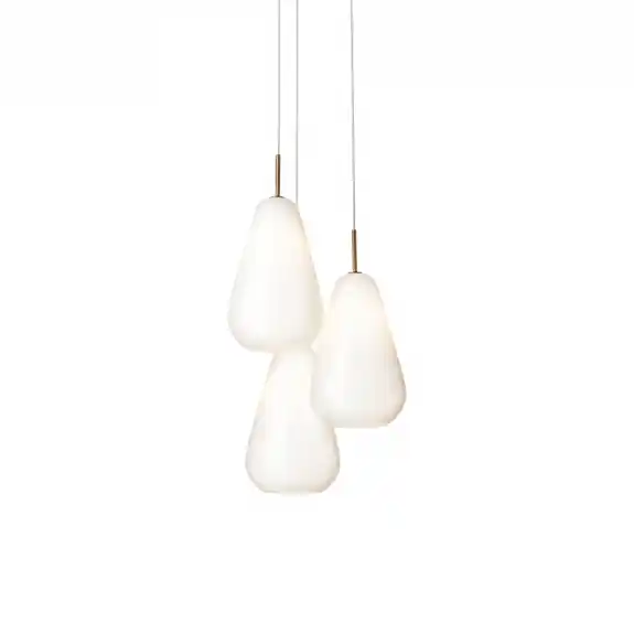 Anoli 3 Ljuskrona Nordic Gold/Opal White Trygg betalning