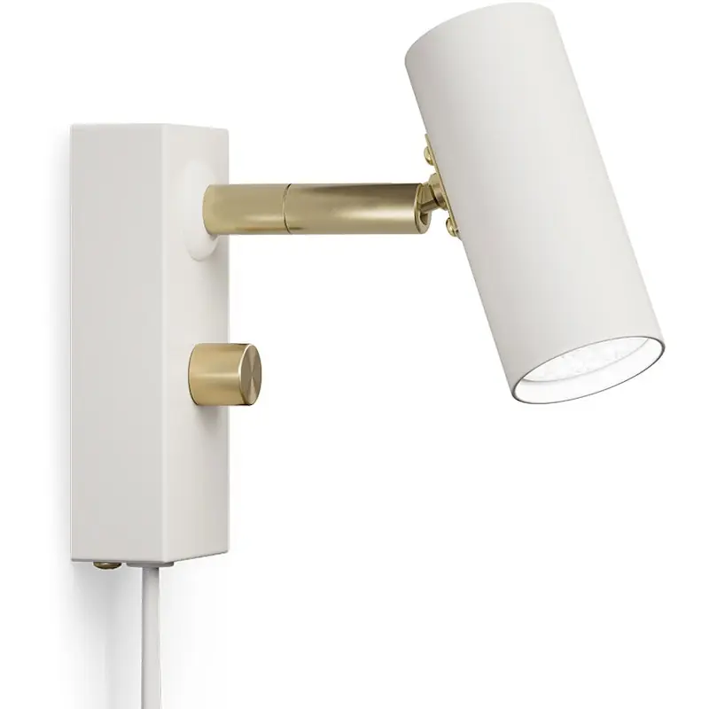 Bästa pris Cato Vägglampa, Mattvit / Mässing