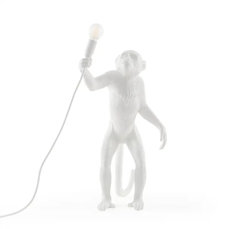 Nyhet Monkey Lamp Standing, Vit
