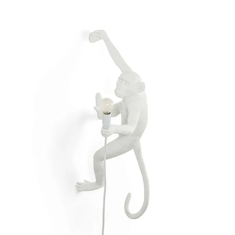 Bästa pris Monkey Lamp Hanging Höger Version, Vit