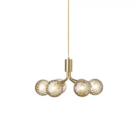 Apiales 6 Ljuskrona Brushed Brass/Optic Gold Extra rabatt