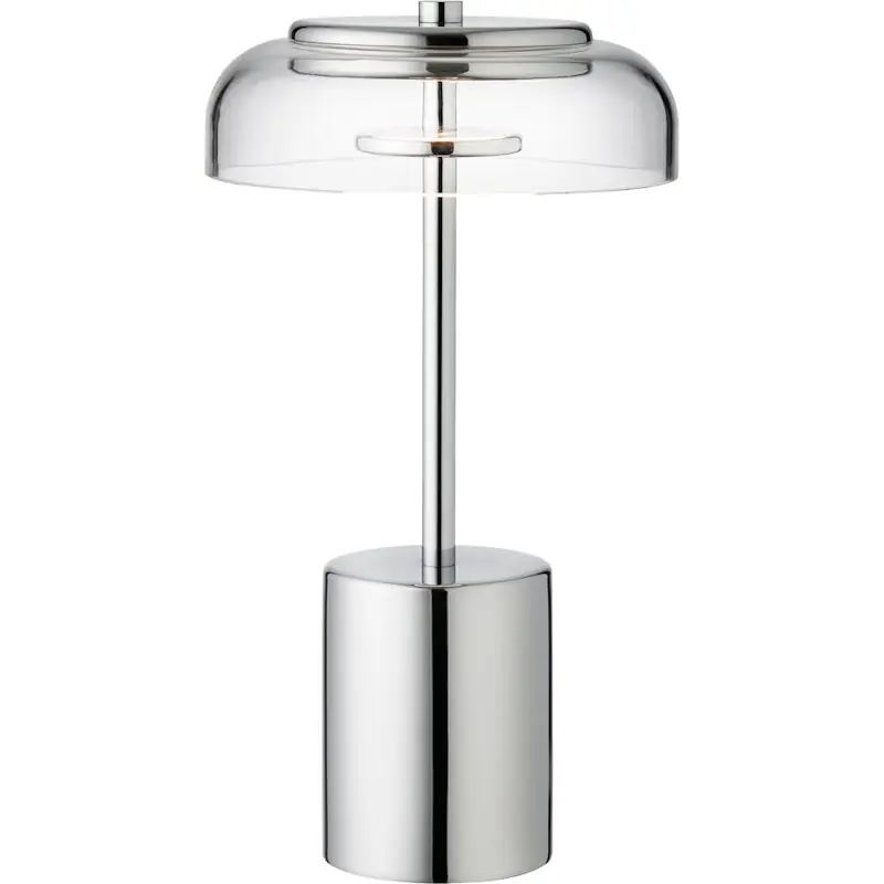 Populär Blossi Mini Bordslampa Portabel, Krom / Klar