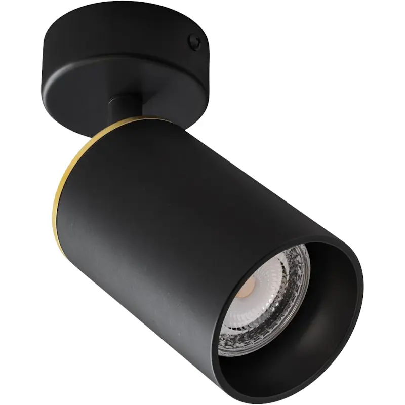 Edgespot Single 65 Spotlight, Svart / Mässing Säker betalning