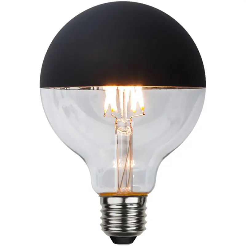 Glob Ljuskälla E27 LED 2600K 95 mm 2,8W, Svart Säker betalning
