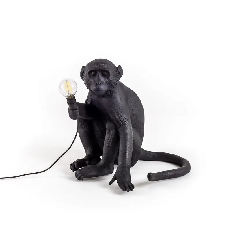 Monkey Lamp Outdoor Sitting, Svart Snabb frakt