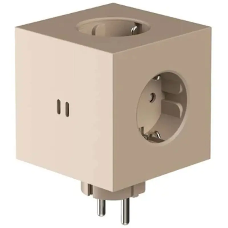Square 2 Uttagsförlängare Med USB-C / Magnet, Beige Endast idag