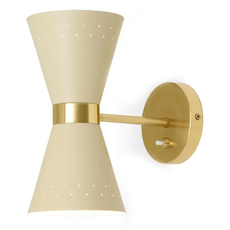 Populär Collector Vägglampa, Creme/Polerad Mässing