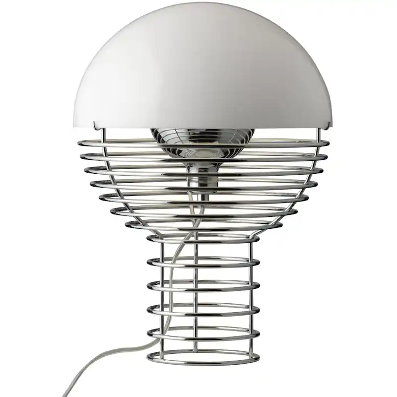 WIre Bordslampa 30 cm, Krom / Vit Fynd