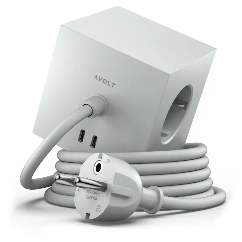 Square 1 Grenuttag Med USB-C / Magnet 3 m, Gotland Grey Rea