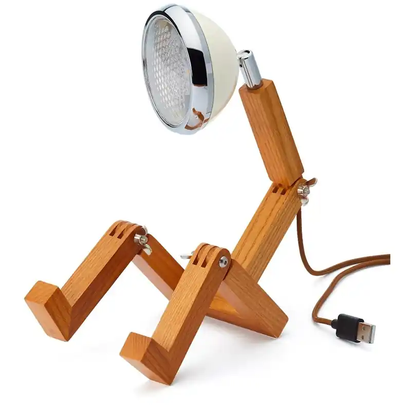 Säker betalning Mini Wattson Bordslampa, Ask / Vintage White