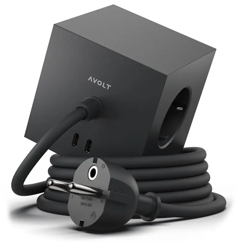 Square 1 Grenuttag Med USB-C / Magnet 3 m, Stockholm Black Köp nu