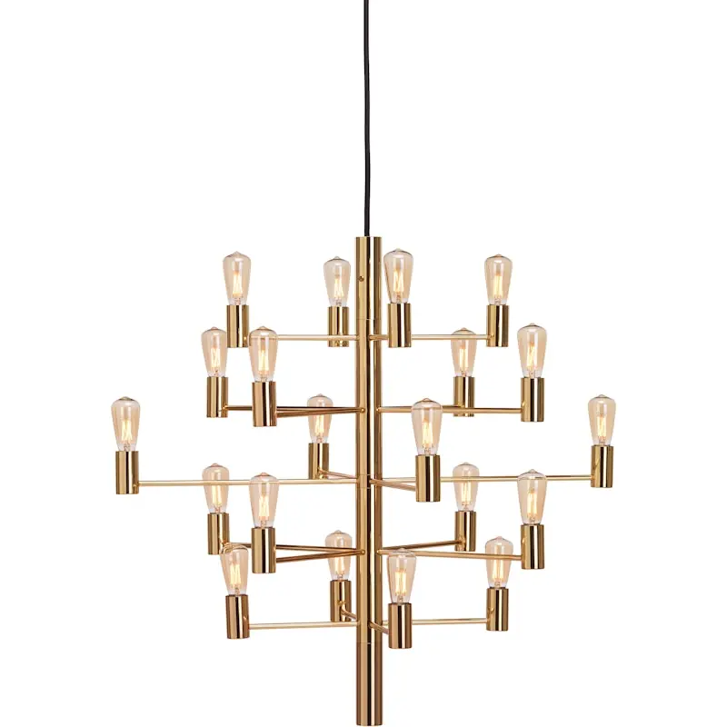 Manola 20 Ljuskrona Dimbar LED, Satin Brass Fynd