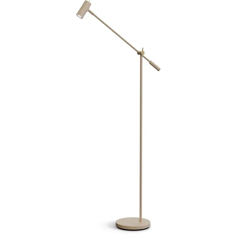 Snabb leverans Cato Golvlampa, Nougat / Mässing