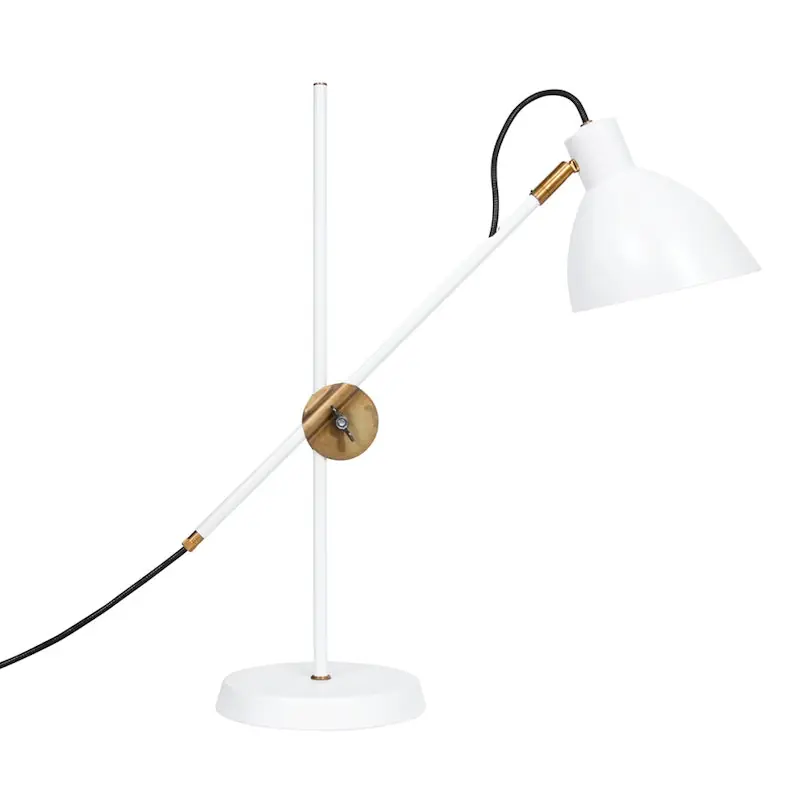 Snabb frakt Konsthantverk KH#1 Bordlampe - Rå Messing & Hvid