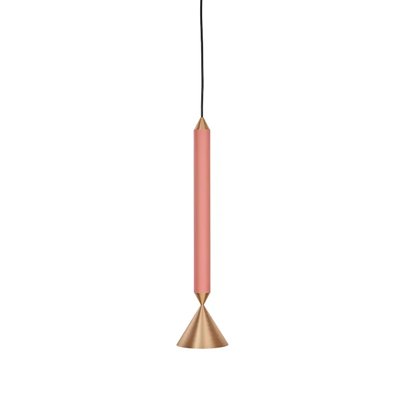 Apollo 39 Pendel, Coral Pink / Borstad Mässing Snabb frakt