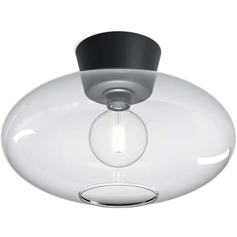Bullo XL Plafond, Mattsvart / Klar Rea