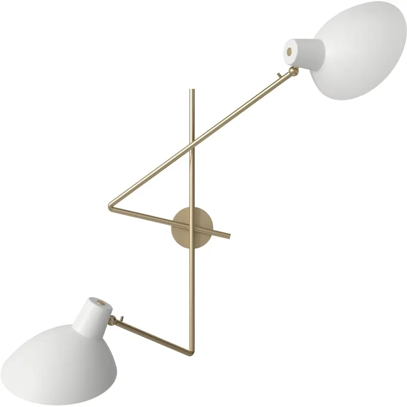 VV Cinquanta Twin Vägglampa, Mässing / Vit Beställ idag