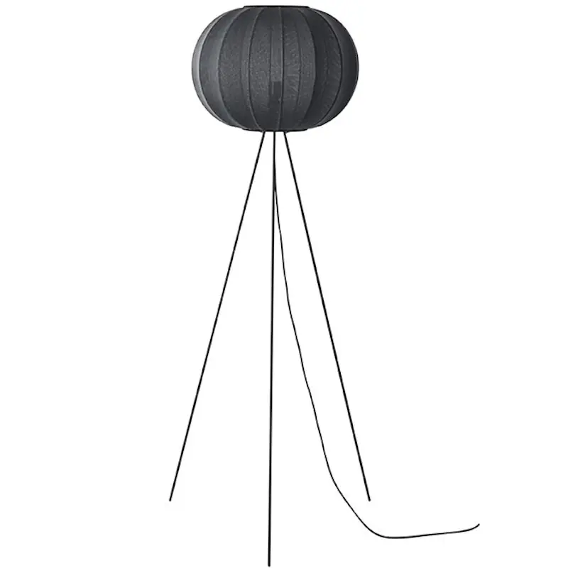 Endast idag Knit-Wit Golvlampa Hög Rund 45 cm, Svart