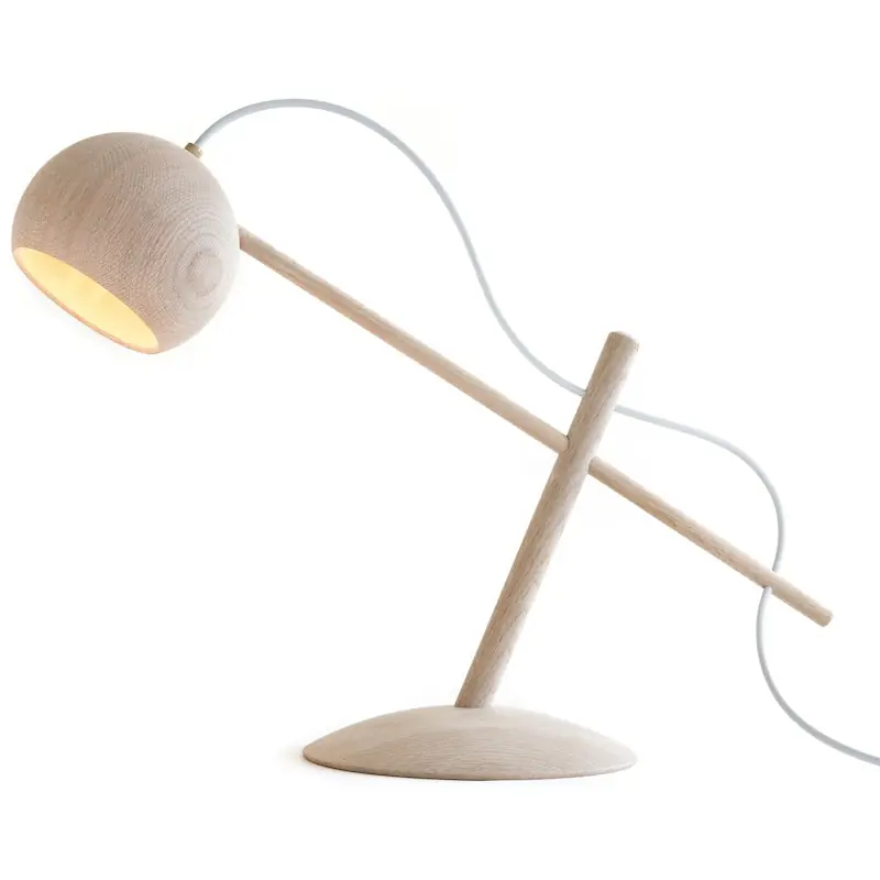 Beställ idag Lune Bordslampa, Vitoljad Ek