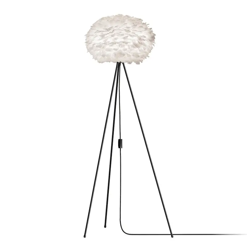 Eos Golvlampa Medium Ø45 cm, Vit/Svart Kampanjpris