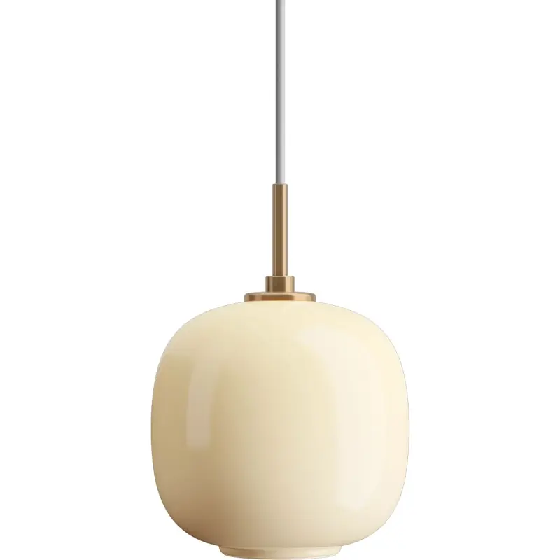 Nedsatt pris VL45 Radiohus Pendel 175 mm, Mässing / Glossy Pale Yellow