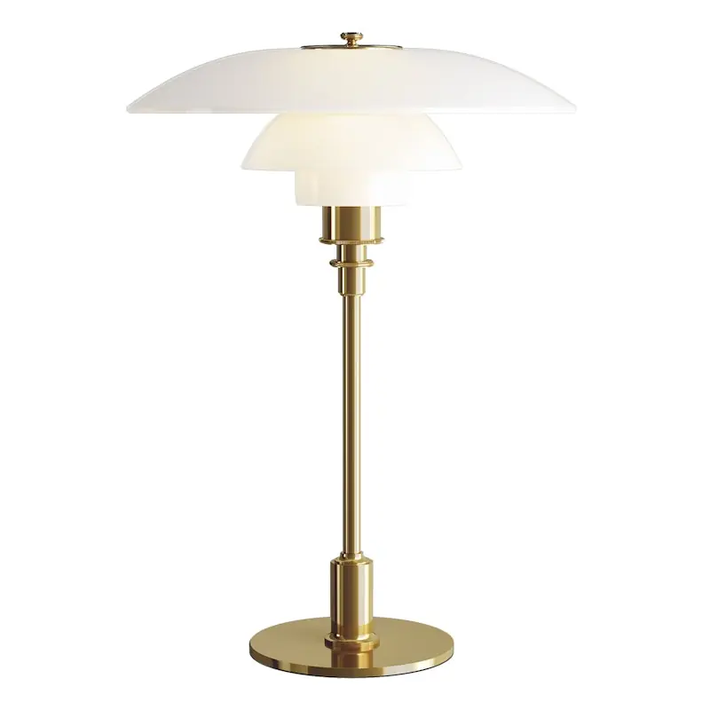 PH 3½-2½ Bordslampa, Mässing/Vitt Opalglas Erbjudandepris