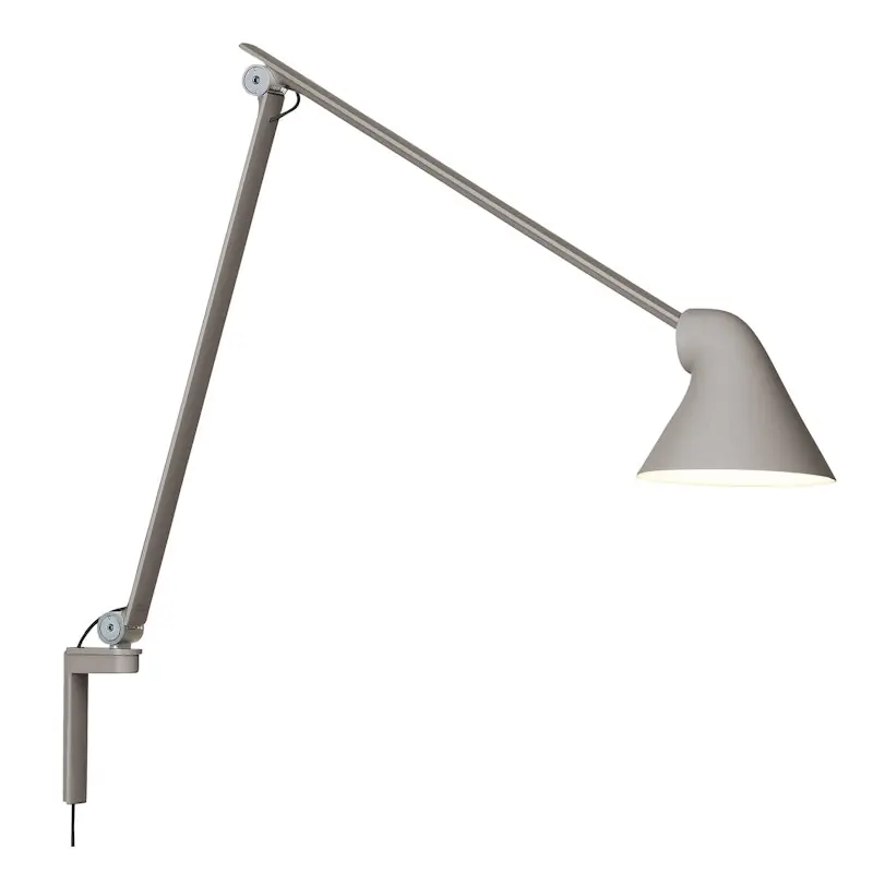 Säker betalning NJP Vägglampa Lång Arm, Ljusgrå