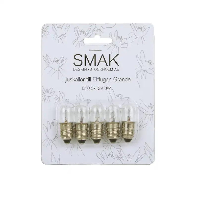Kundfavorit Elflugan Grande Ljuskälla E10 3W Klar, 5-pack