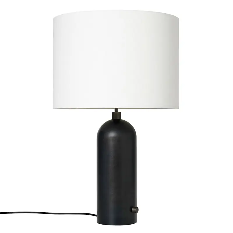 Utförsäljning Gravity Bordslampa Stor, Svart Stål / Vit