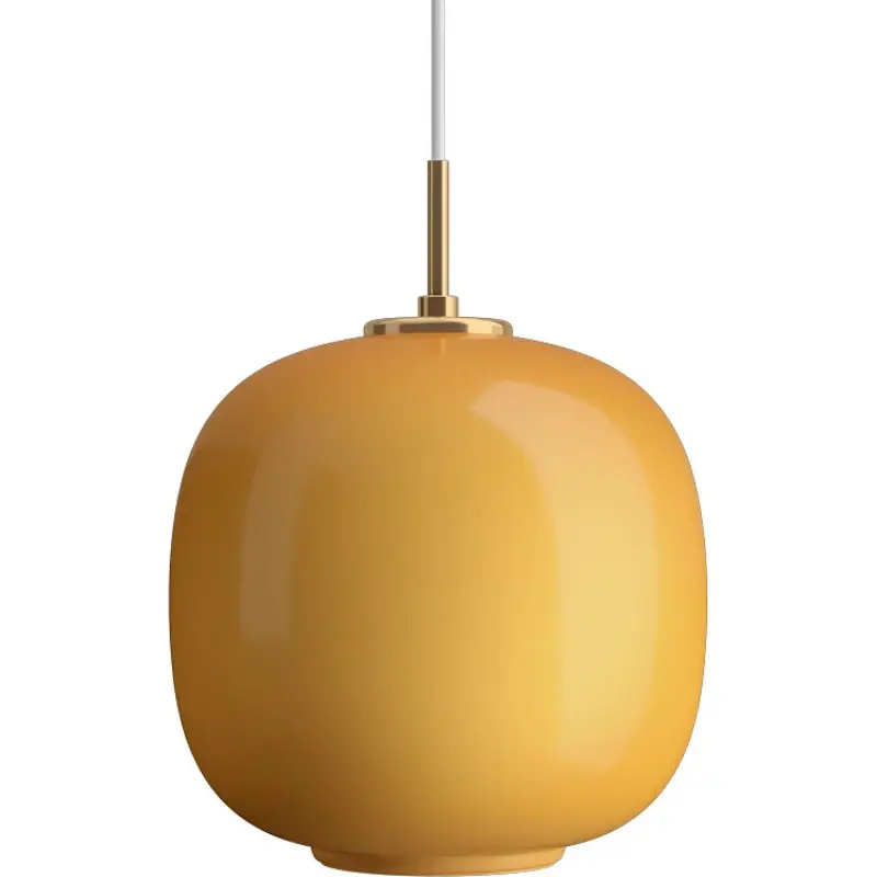 Snabb leverans VL45 Radiohus Pendel 250 mm, Mässing / Glossy Amber
