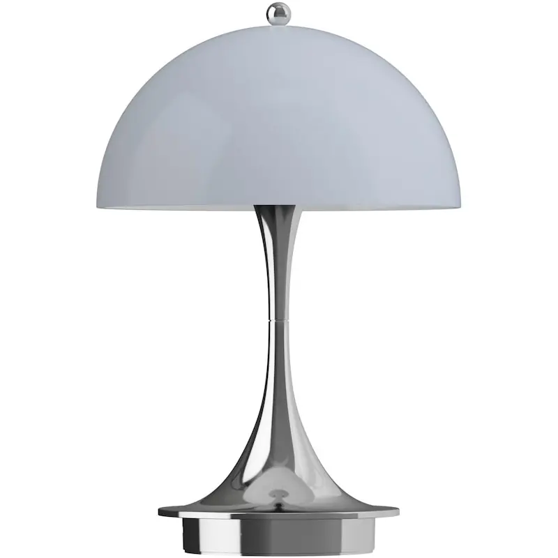 Endast idag Panthella 160 Bordslampa Portabel V3, Krom / Opal Grey