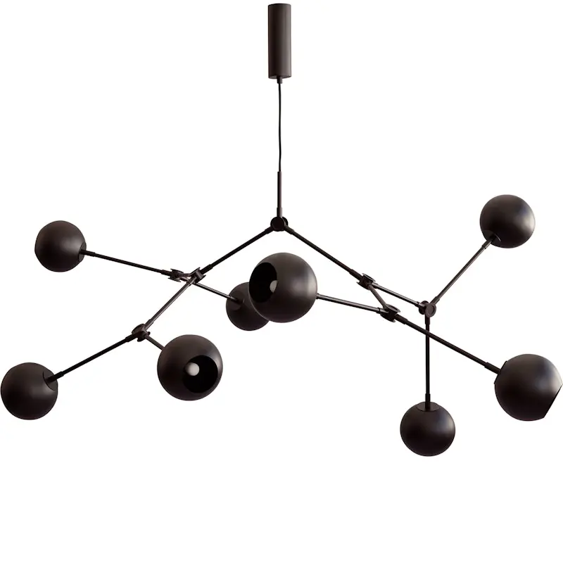 Drop Globe Pendel 150 cm, Burned Black Rabatter