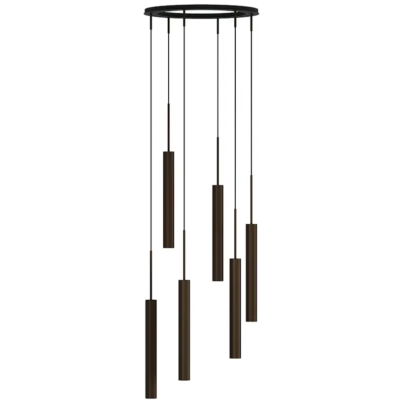 Tubulaire Ljuskrona Bronzed, 6 Pendlar Billigare