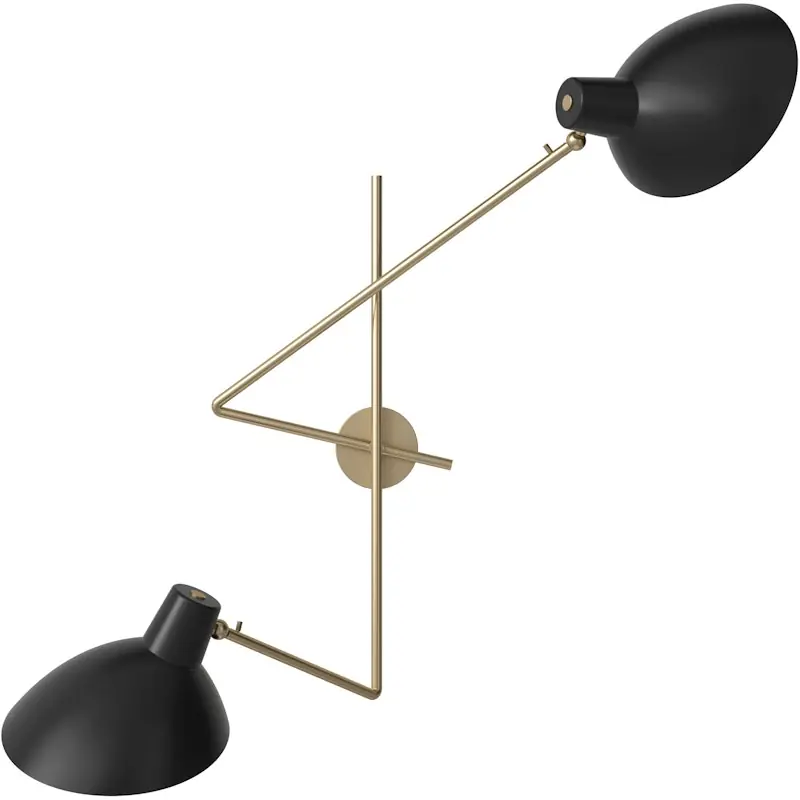 Sista chansen VV Cinquanta Twin Vägglampa, Mässing / Svart